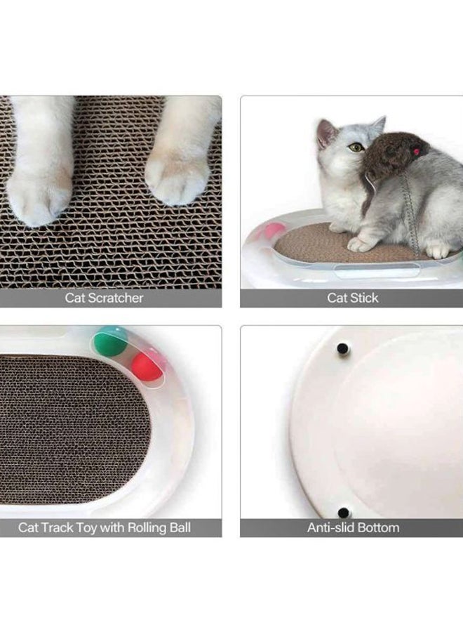 Carno - Cat Interactive Toy White/Grey 42x31x5cm - Image 1
