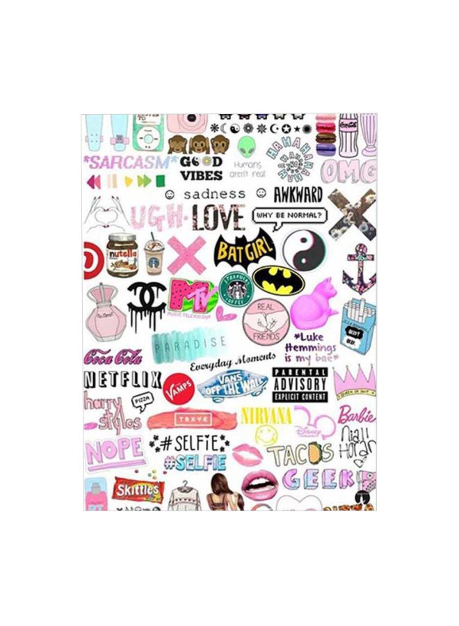 بي بي ملصق مصنوع من رقاقة معدنية بتصميم أشياء مختلفة متعدد الألوان 15x20سم