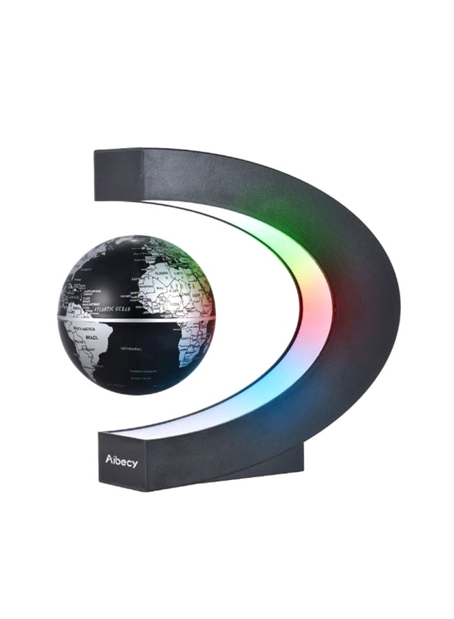 أيبيسي مصباح LED بشكل خريطة العالم على كرة أرضية معلقة وحامل بشكل حرف C أسود/ أبيض 3بوصة