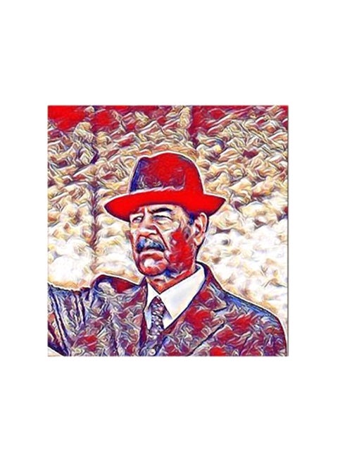 Saddam Hussein MDF Wall Art Multicolour 30x30centimeter