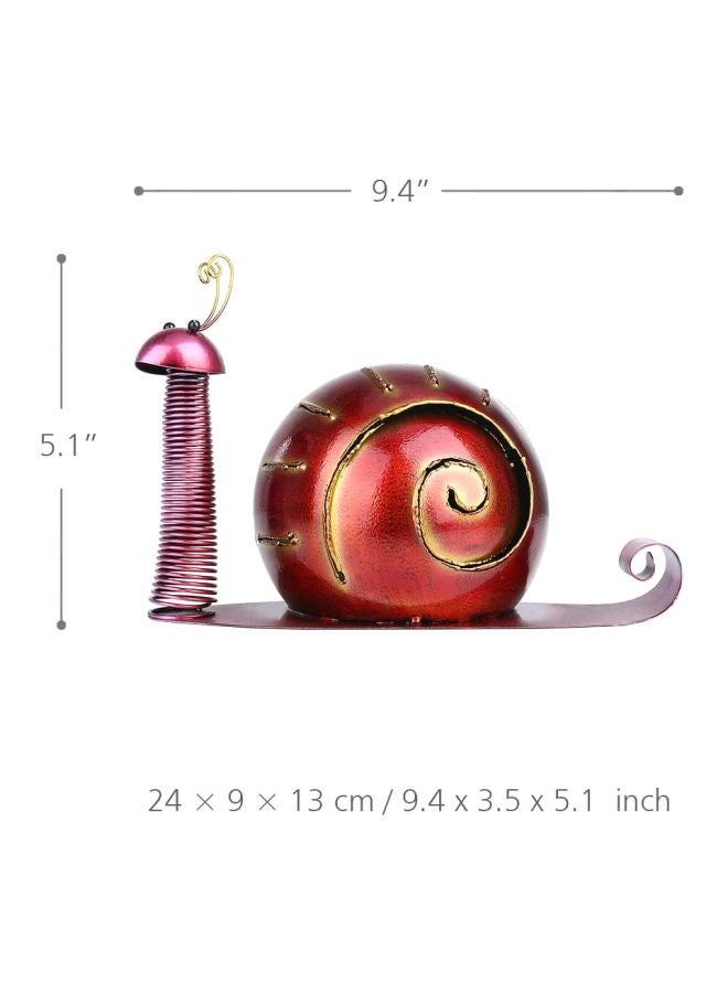 TOOARTS Snail Shape Decorative Sculpture Red/Pink/Gold 23 x 9cm  - Image 5