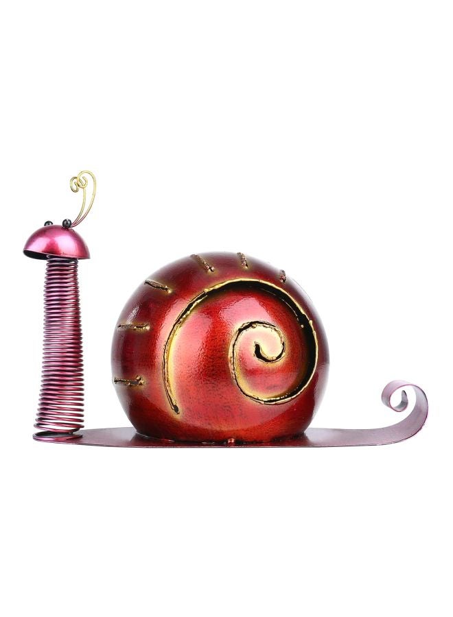 TOOARTS Snail Shape Decorative Sculpture Red/Pink/Gold 23 x 9cm  - Image 1