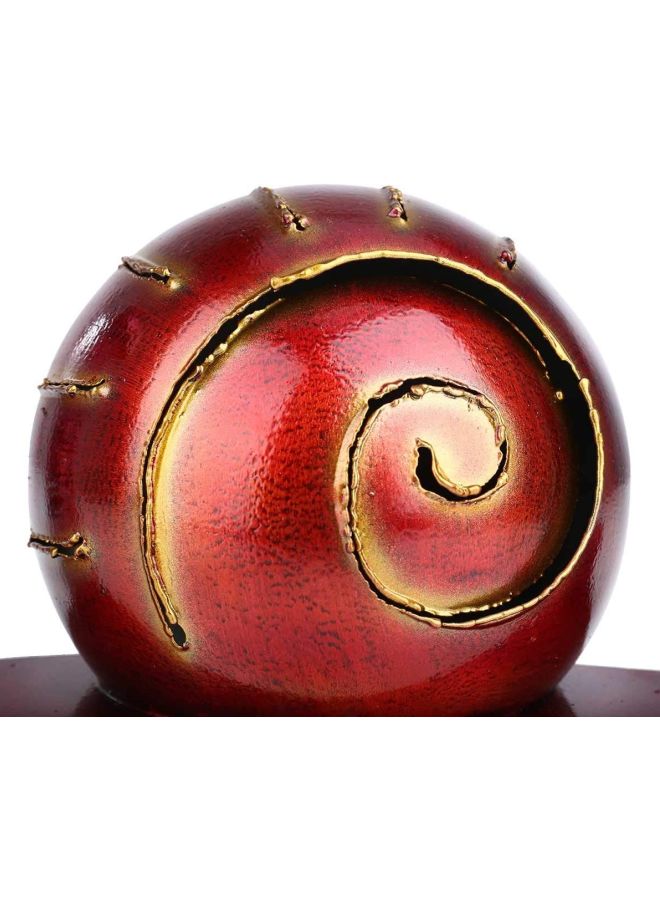 TOOARTS Snail Shape Decorative Sculpture Red/Pink/Gold 23 x 9cm  - Image 4