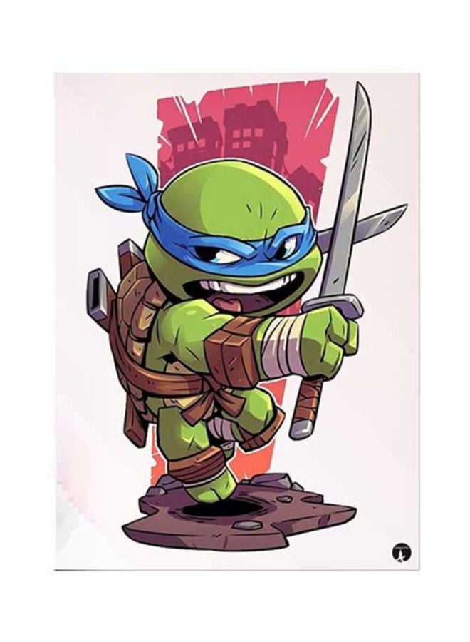 بي بي ملصق مصنوع من رقاقة معدنية بتصميم مستوحى من مسلسل "Teenage Mutant Ninja Turtles" متعدد الألوان 15x20سم