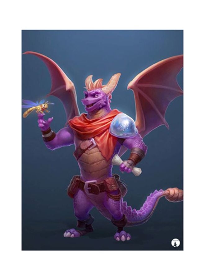 ملصق لوحي مصنوع من المعدن مطبوع بنقشة لعبة "Spyro" متعدد الألوان 15x20سم