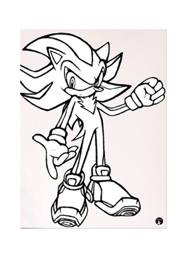 بي بي ملصق لوحة معدنية بتصميم من فيلم Sonic أبيض/ أسود 15x20سم