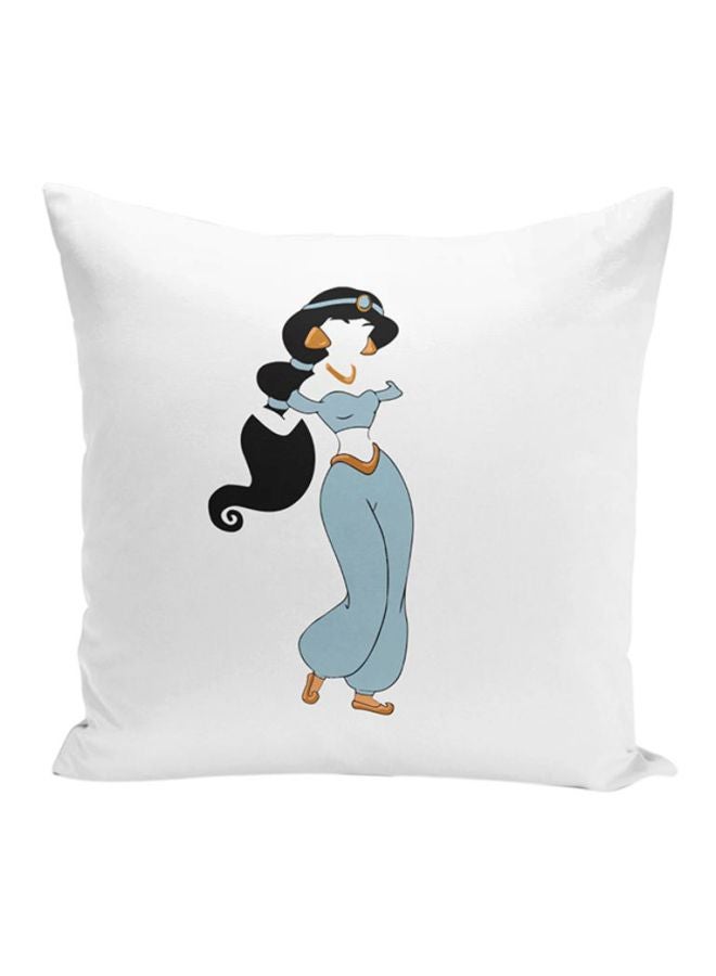 Princess Jasmine Decorative Pillow White/Blue 16x16inch