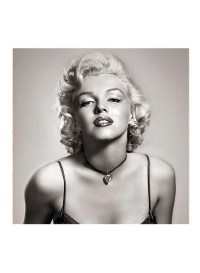 Marilyn Monroe Signature MDF Wall Art Painting Grey/Balck 30x30centimeter