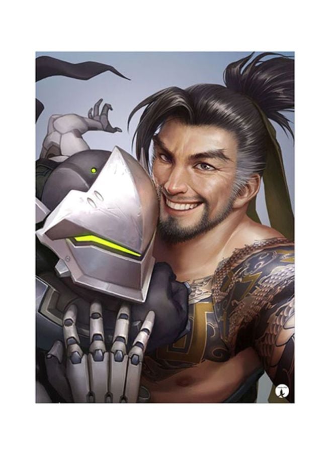 بي بي ملصق لوحي من المعدن بتصميم مستوحى من لعبة "Overwatch" متعدد الألوان 15x20سم