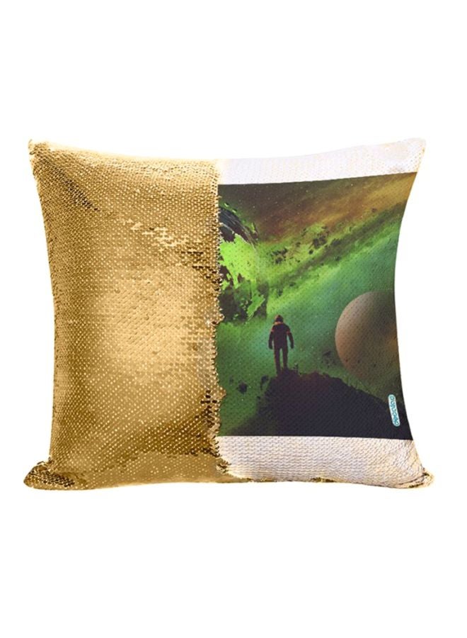 Trip To Space Design Polyester Decorative Pillow Multicolour 45x45cm