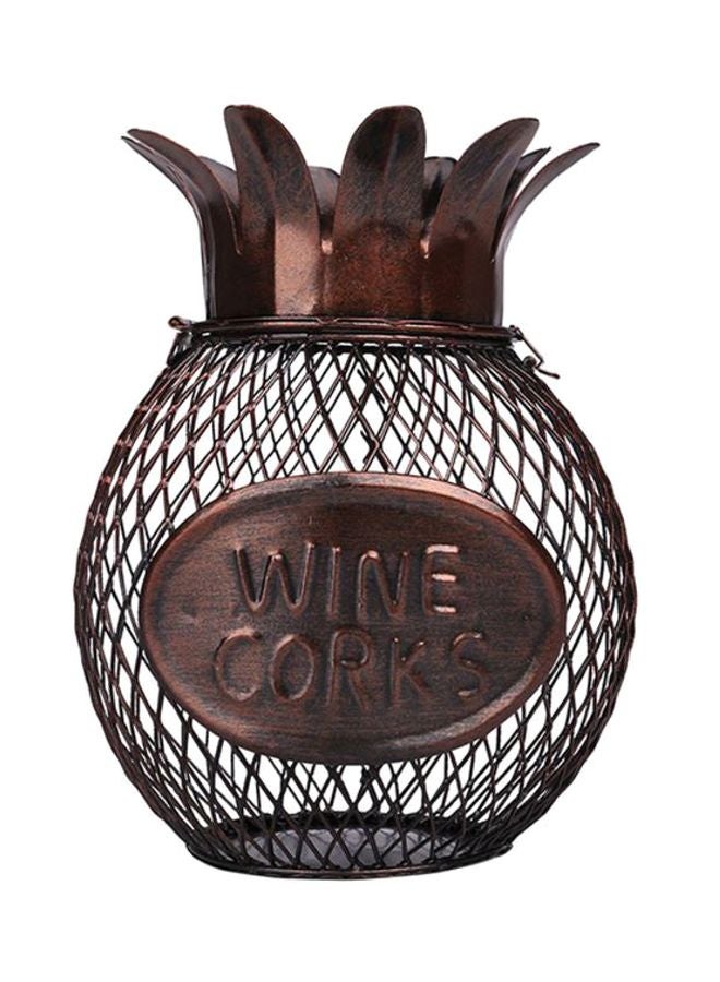 توراتس Pineapple Wine Cork Sculpture بلون قهوة 11 x 15.4 x 11سم  - Image 1