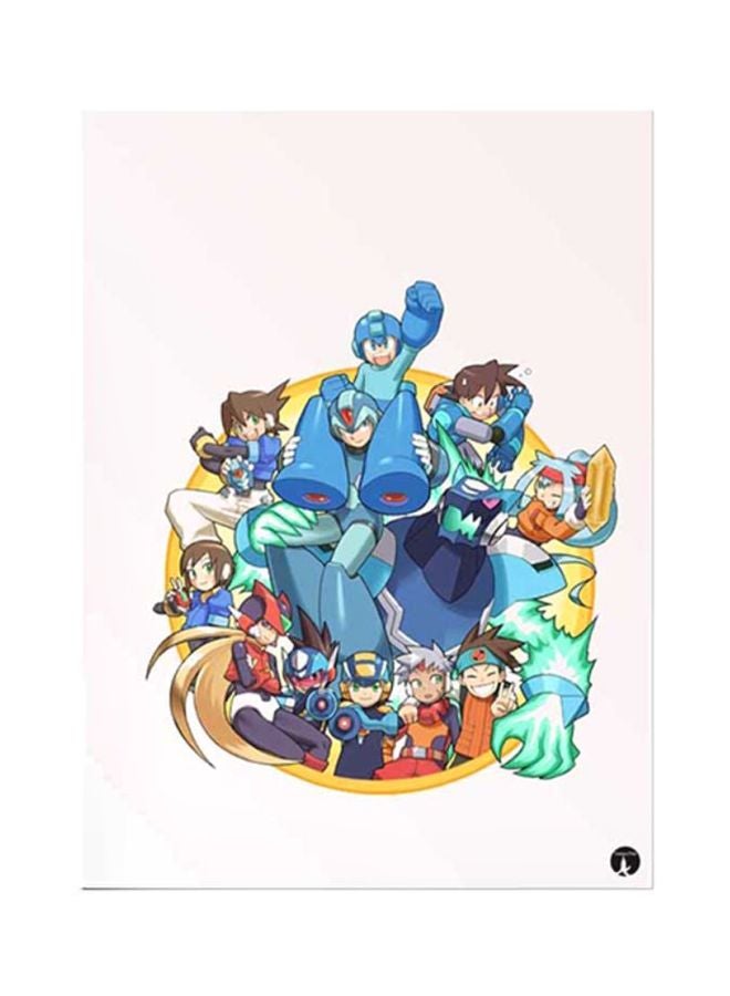 BP Anime Mega Man Metal Plate Poster Multicolour 15x20cm