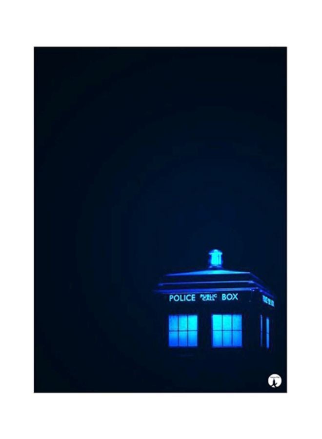 بي بي ملصق لوحي مصنوع من المعدن مطبوع بنقشة مسلسل "Doctor Who" أسود 15x20سم