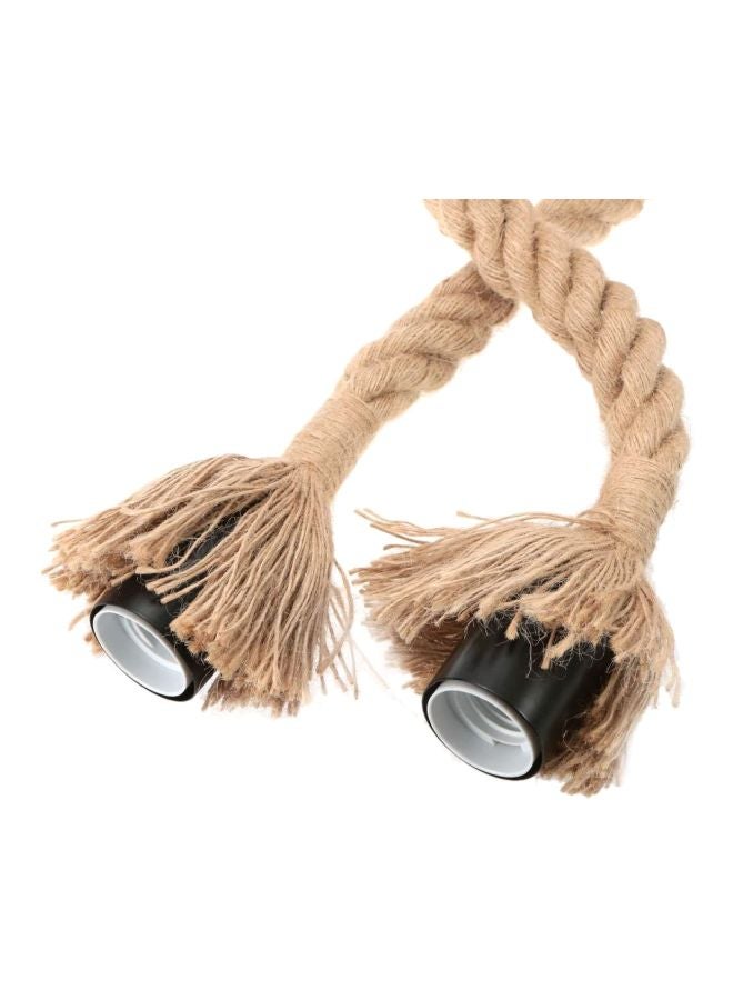 LIXADA Double Head Rope Hanging Ceiling Light Beige 100cm  - Image 3