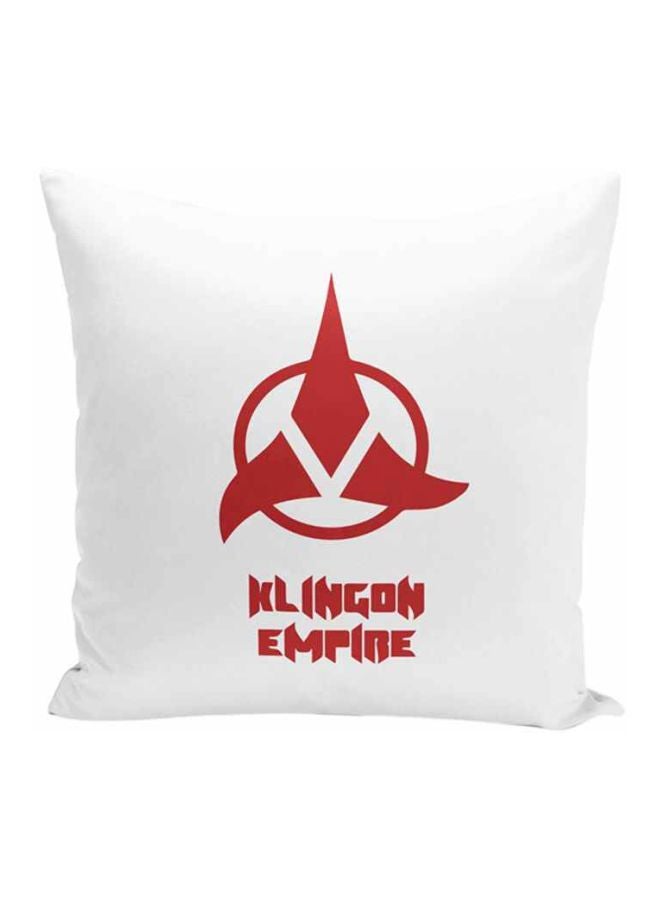Klingon Empire Printed Throw Pillow White/Red 16x16inch