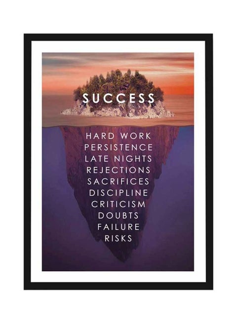 Success Quotes Poster With Frame Red/Blue/Black 40x55cm