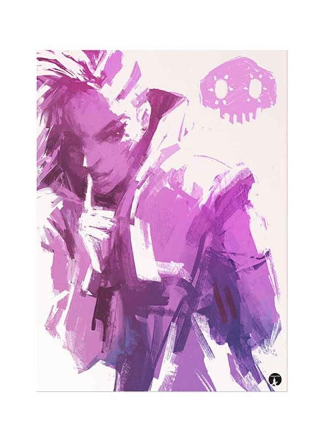 Overwatch Metal Plate Poster Pink/Beige 15x20centimeter