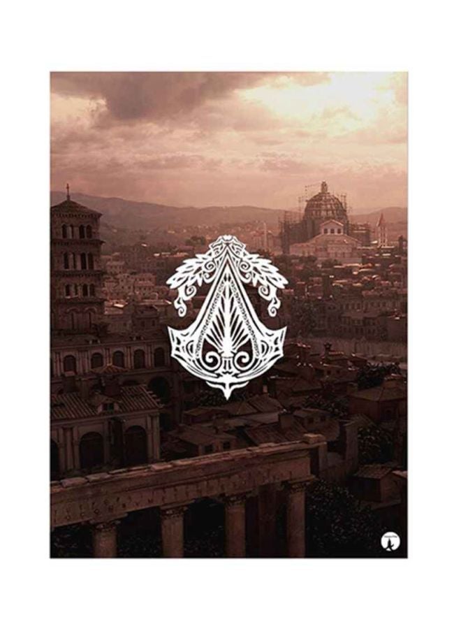 ملصق معدني بطبعة من لعبة الفيديو Assassin's Creed متعدد الألوان 15x20سم