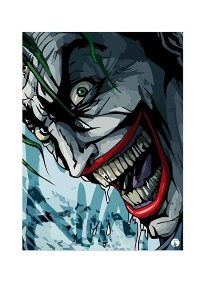 بي بي ملصق مصنوع من رقاقة معدنية بتصميم شخصية جوكر أزرق/أحمر/أسود 15x20سم