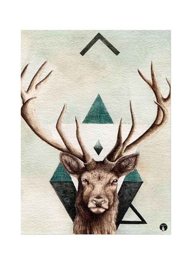 Deer Metal Plate Poster Multicolour 15x20cm