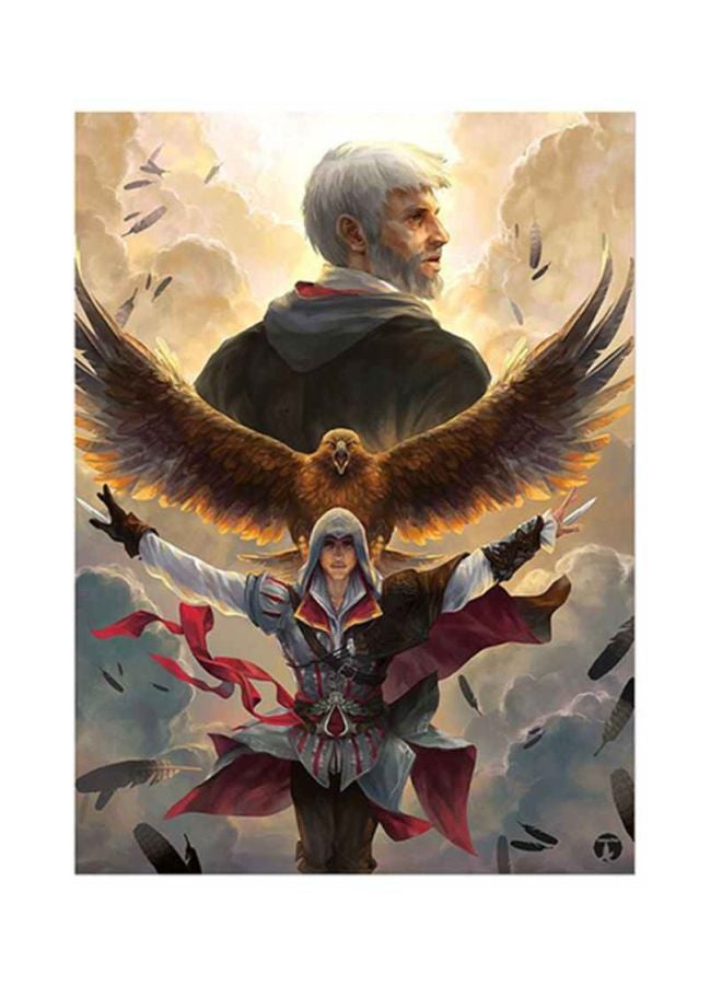 بي بي ملصق معدني بطبعة من لعبة الفيديو Assassin's Creed متعدد الألوان 15x20سم