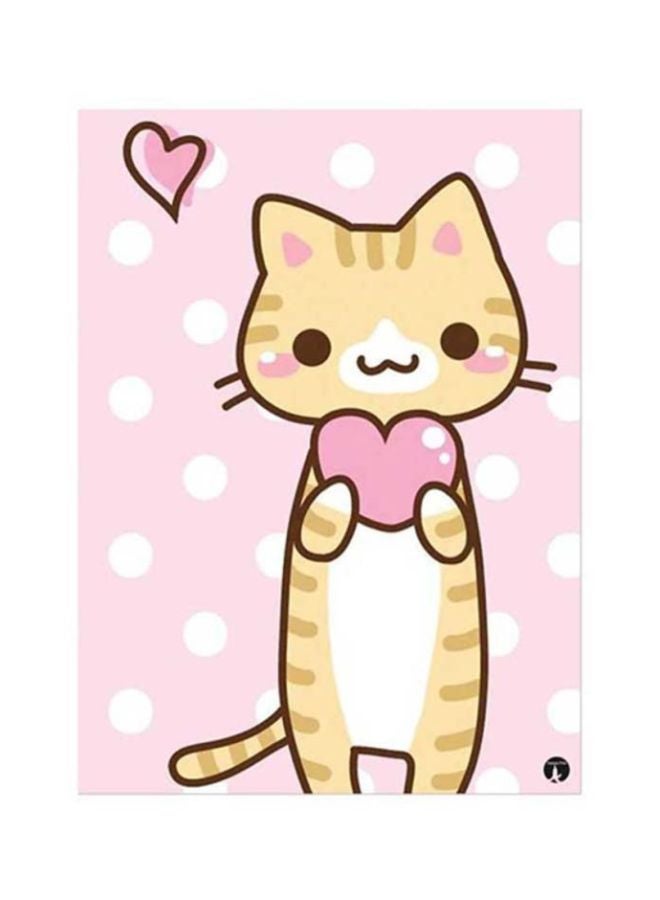 ملصق مصنوع من رقاقة معدنية بتصميم مُسطح على شكل قطة متعدد الألوان 15x20سم