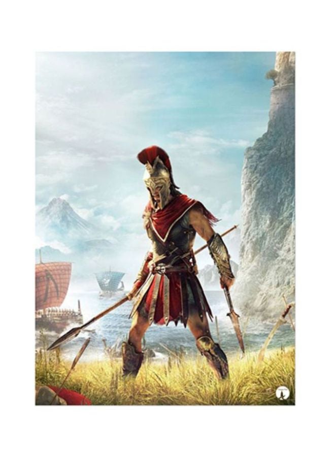 بي بي ملصق معدني بطبعة من لعبة الفيديو Assassin's Creed متعدد الألوان 15x20سم