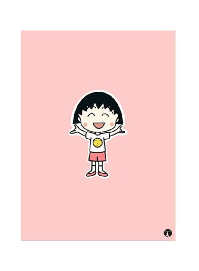 BP Anime Chibi Maruko Chan Metal Plate Poster Pink/Black/White 15x20cm