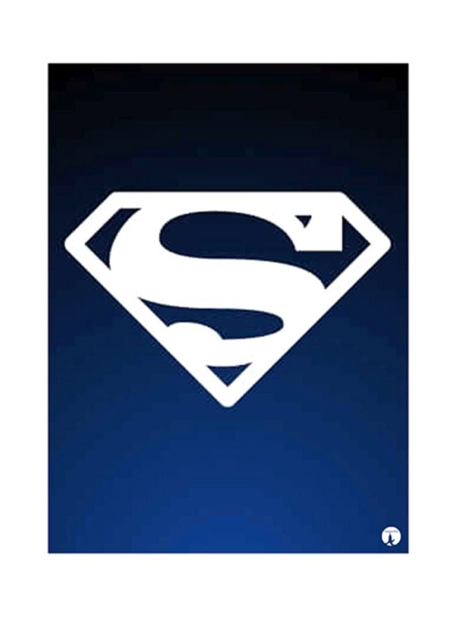 بي بي ملصق لوحة معدنية مزين بطبعة من فيلم "Superman" أزرق/ أبيض 15x20سم 