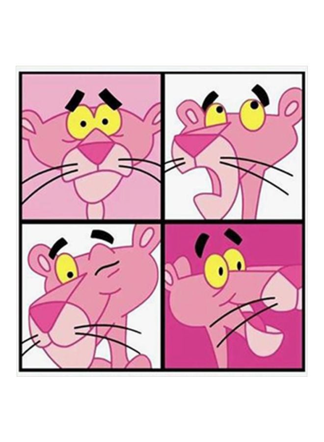 The Pink Panther MDF Wall Art Pink/Yellow/Black 30x30centimeter