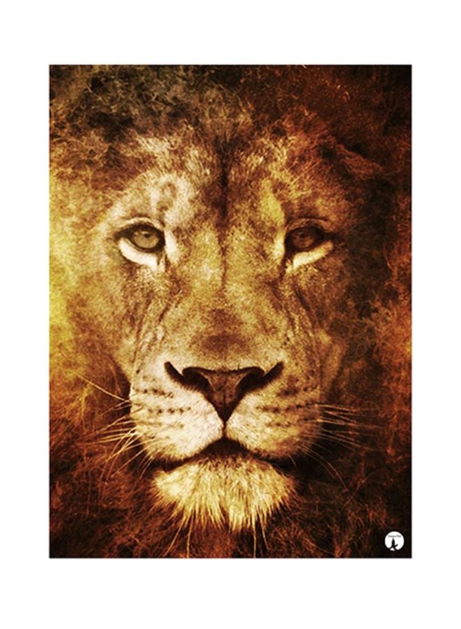 بي بي ملصق مصنوع من رقاقة معدنية بتصميم أسد متعدد الألوان 15x20سم