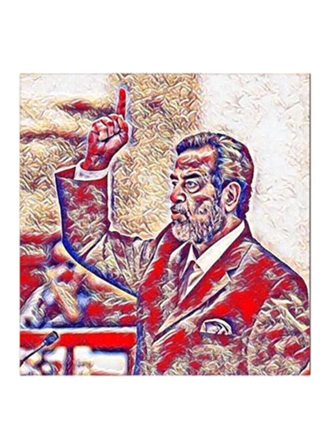 Saddam Hussein MDF Wall Art Multicolour 30x30centimeter