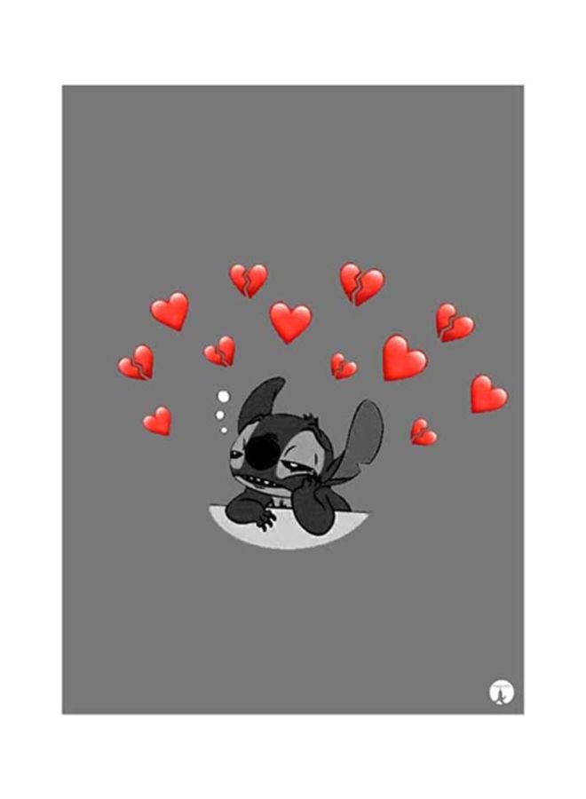 بي بي ملصق مصنوع من رقاقة معدنية بتصميم من عالم ديزني رمادي/أحمر 15x20سم