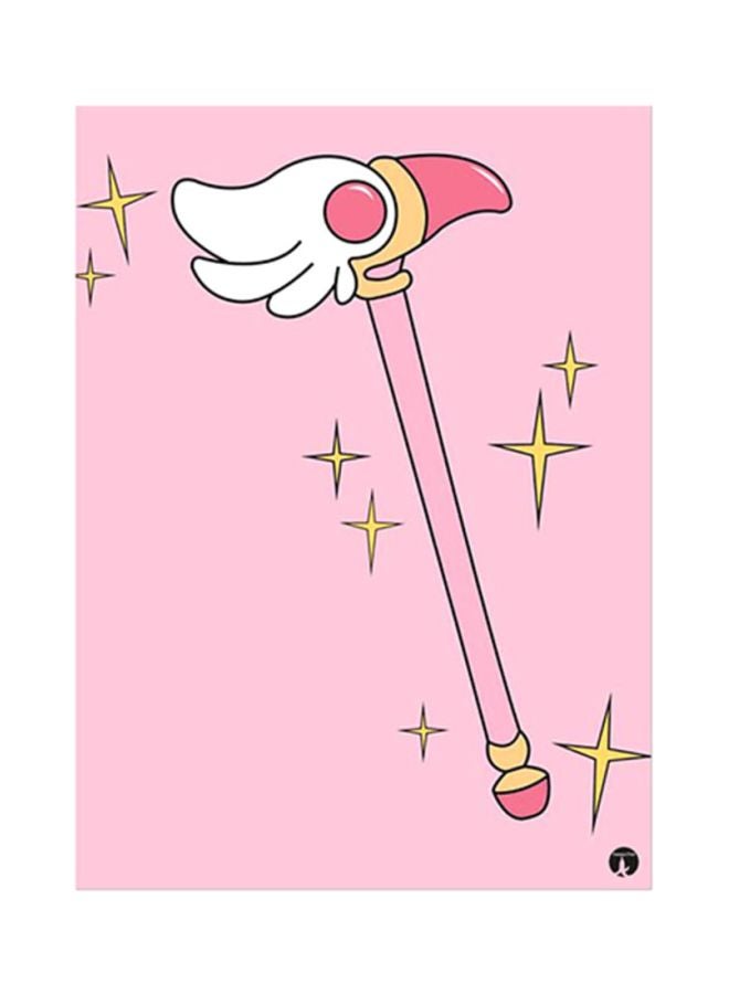 ملصق لوحة معدنية مزين بطبعة من مسلسل الأنمي "Cardcaptor Sakura" زهري/أبيض/أصفر 15x20Ø³Ù†ØªÙŠÙ…ØªØ±