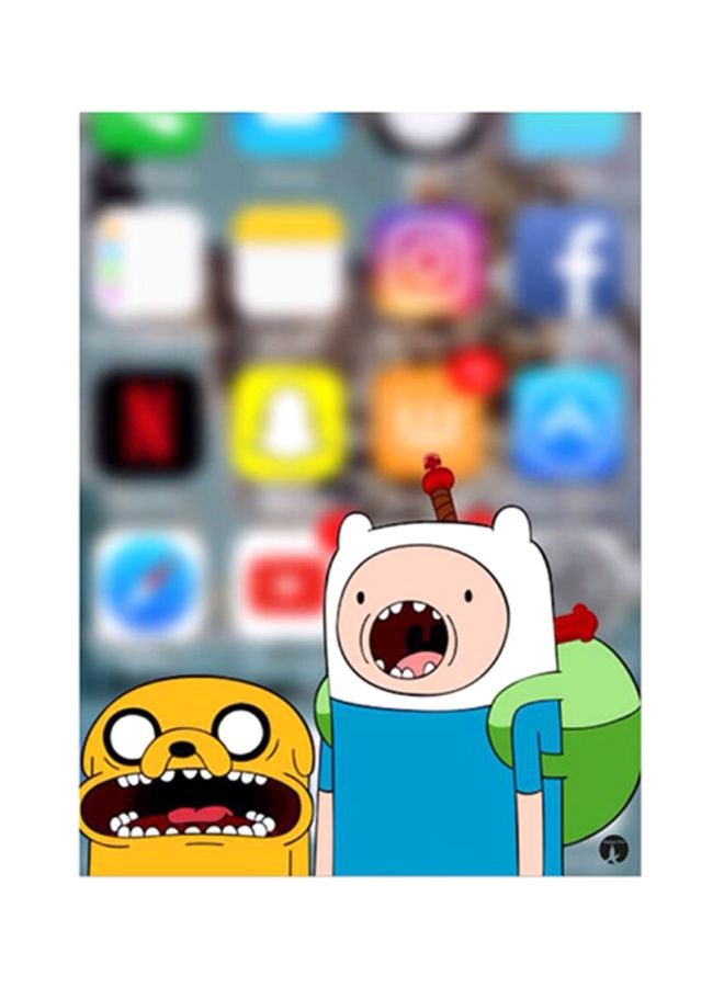 بي بي ملصق لوحة معدنية مزين بطبعة من مسلسل "Adventure Time" متعدد الألوان 15x20سم