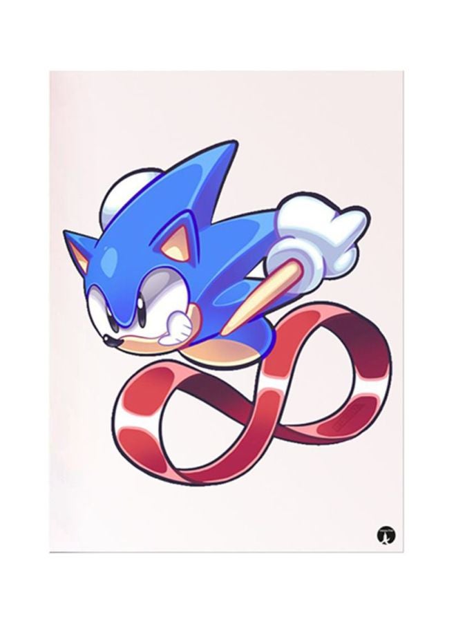 ملصق لوحي مصنوع من المعدن مطبوع بنقشة لعبة "Sonic" متعدد الألوان 15x20سم