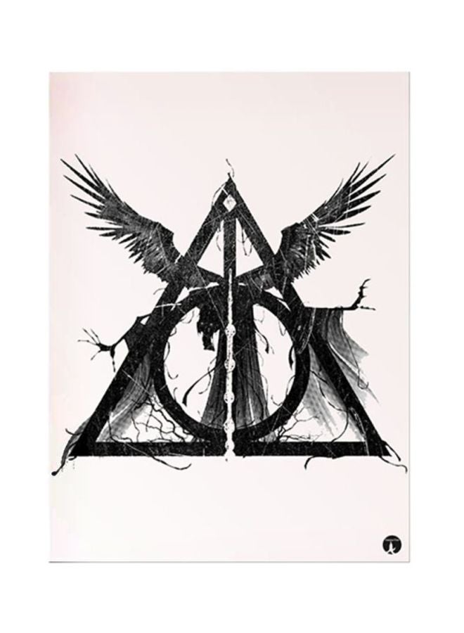 ملصق لوحي مصنوع من المعدن مطبوع بنقشة فيلم "Harry Potter" أسود/ أبيض 15x20سم