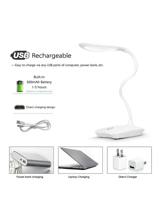 ماركة غير محددة - مصباح مكتبي LED قابل لإعادة الشحن USB لحماية العين باللون الأبيض أبيض - Image 1