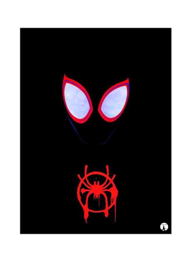 ملصق لوحة معدنية بتصميم مستوحى من فيلم Spider Man أسود/أحمر/أبيض 15x20سم