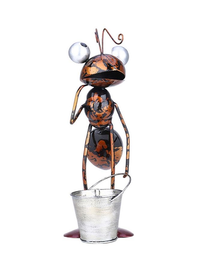 TOOARTS Ant With Removable Bucket Decorative Sculpture Brown/Silver/Black 13inch  - Image 1