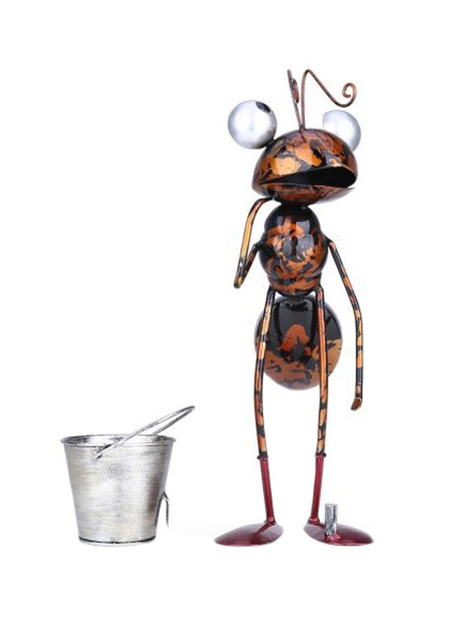 TOOARTS Ant With Removable Bucket Decorative Sculpture Brown/Silver/Black 13inch  - Image 4