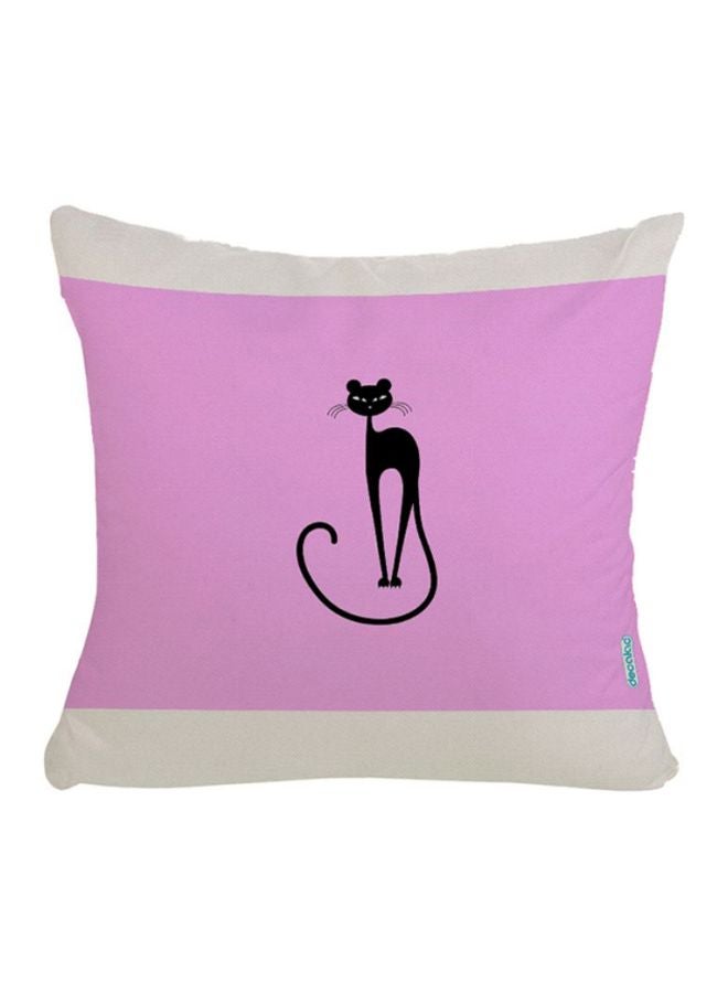 Stylish Cat Design Decorative Pillow Multicolour 45x45cm