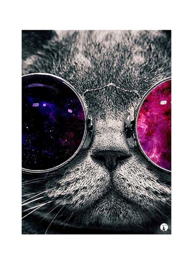 بي بي ملصق مصنوع من رقاقة معدنية بتصميم مُسطح على شكل قطة متعدد الألوان 15x20سم