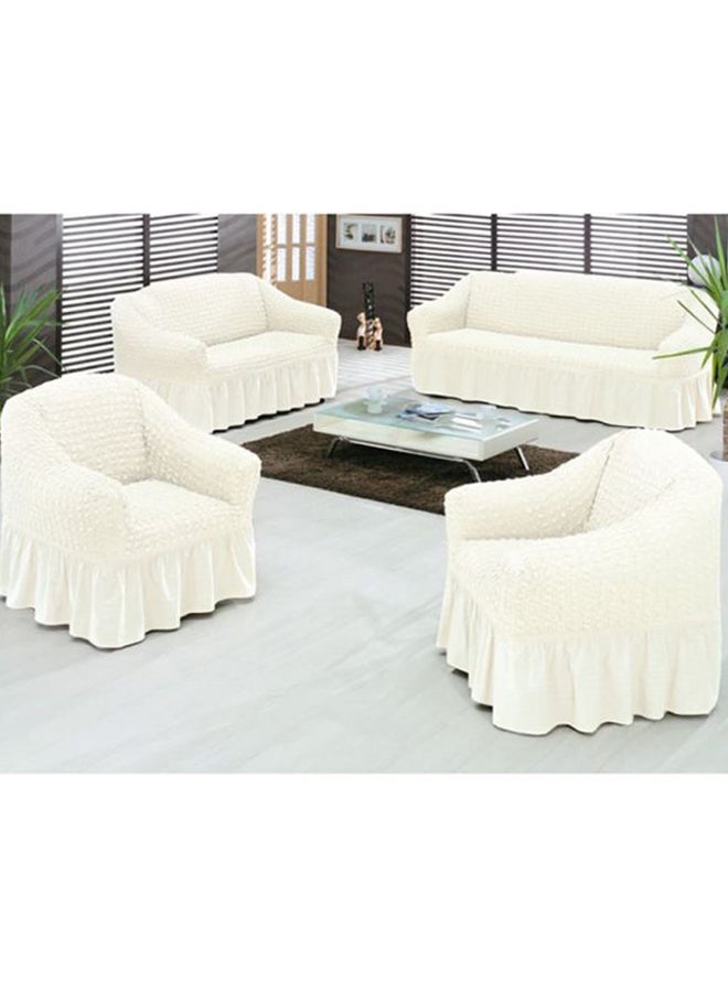 Fabienne - 4-Piece Sofa Cover Set White 220x100x100cm - Image 1