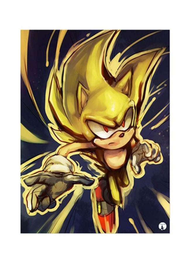 ملصق معدني بطبعة من لعبة الفيديو Sonic متعدد الألوان 15x20سم