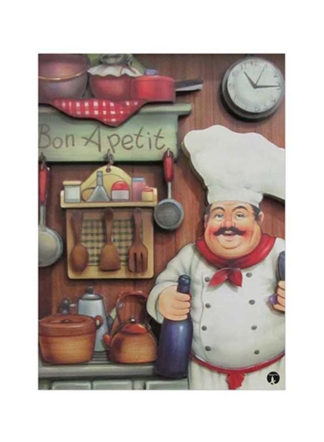 بي بي ملصق لوحة معدنية مزين بطبعة تمثل طباخاً متعدد الألوان 15x20Ø³Ù†ØªÙŠÙ…ØªØ±
