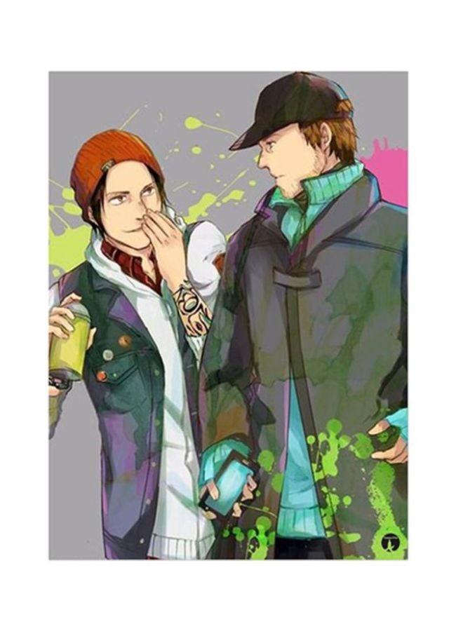 ملصق من المعدن بتصميم مستوحى لعبة الفيديو "Infamous Second Son" متعدد الألوان 15x20سم