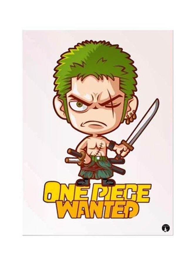 Anime One Piece Metal Plate Poster Beige/Green/Yellow 15x20cm