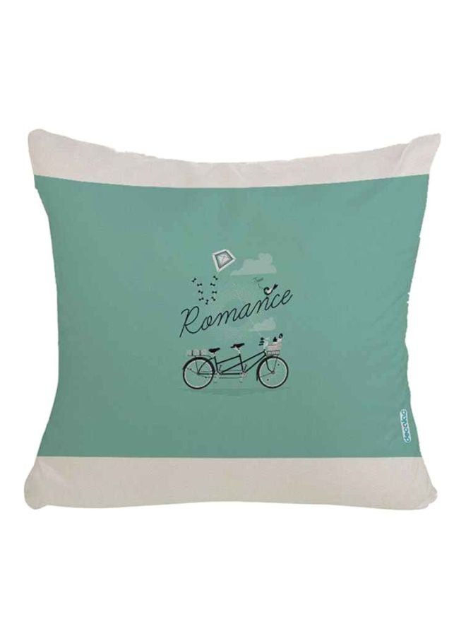 Bicycle Printed Throw Pillow Green/White/Black 45x45cm