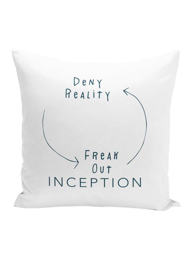 Quote Printed Throw Pillow White/Black 16x7x16inch